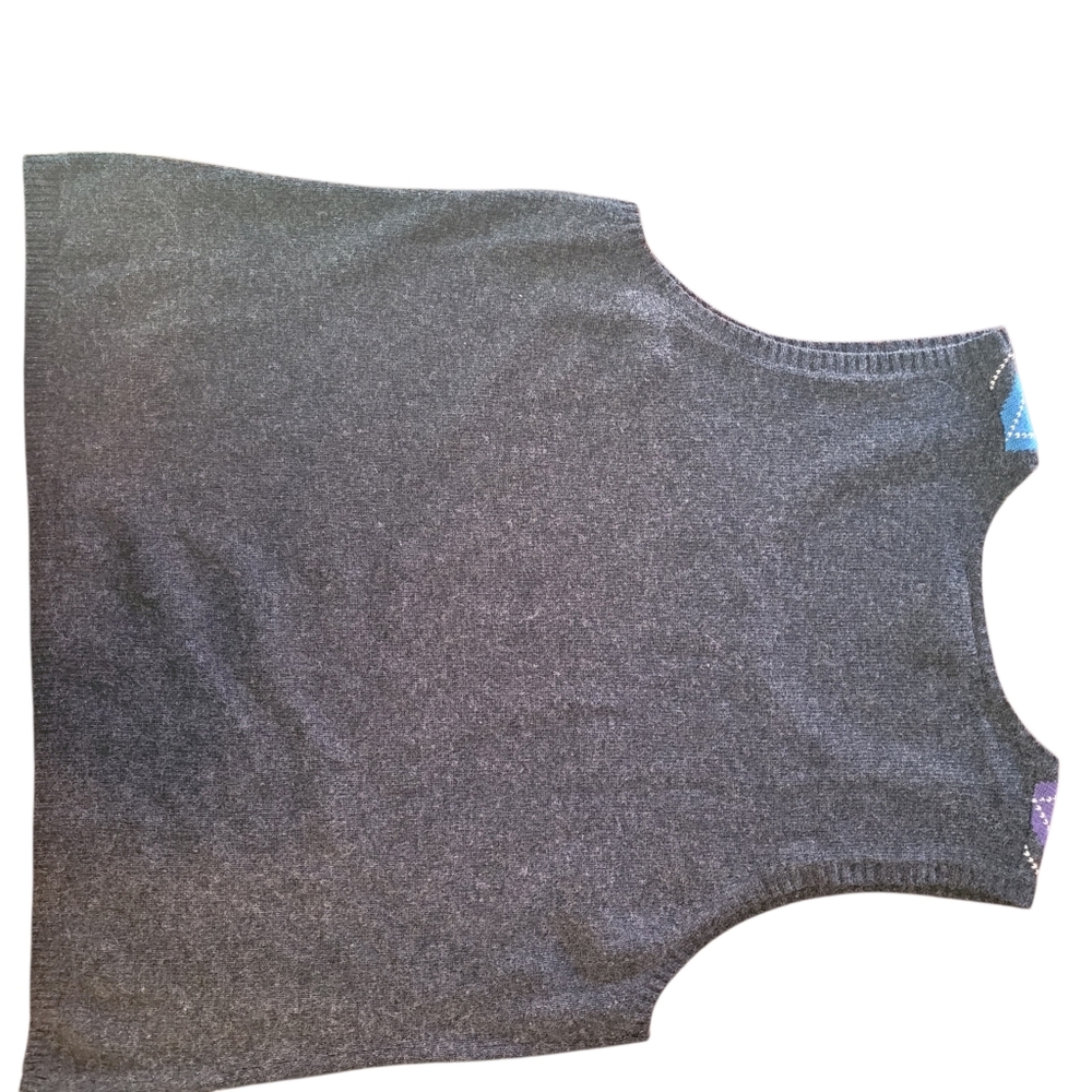 Talbots Woman wool blend argyle sweater vest - 1X.       M23 - Picture 4 of 5